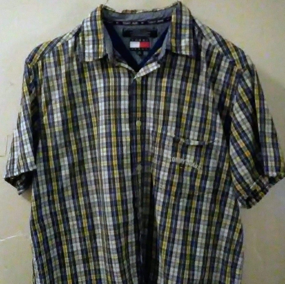 Tommy Hilfiger Button Down Blue and Yellow Shirt
